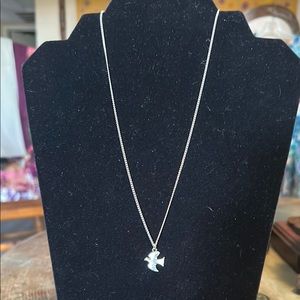 Silver PEACE Bird Necklace